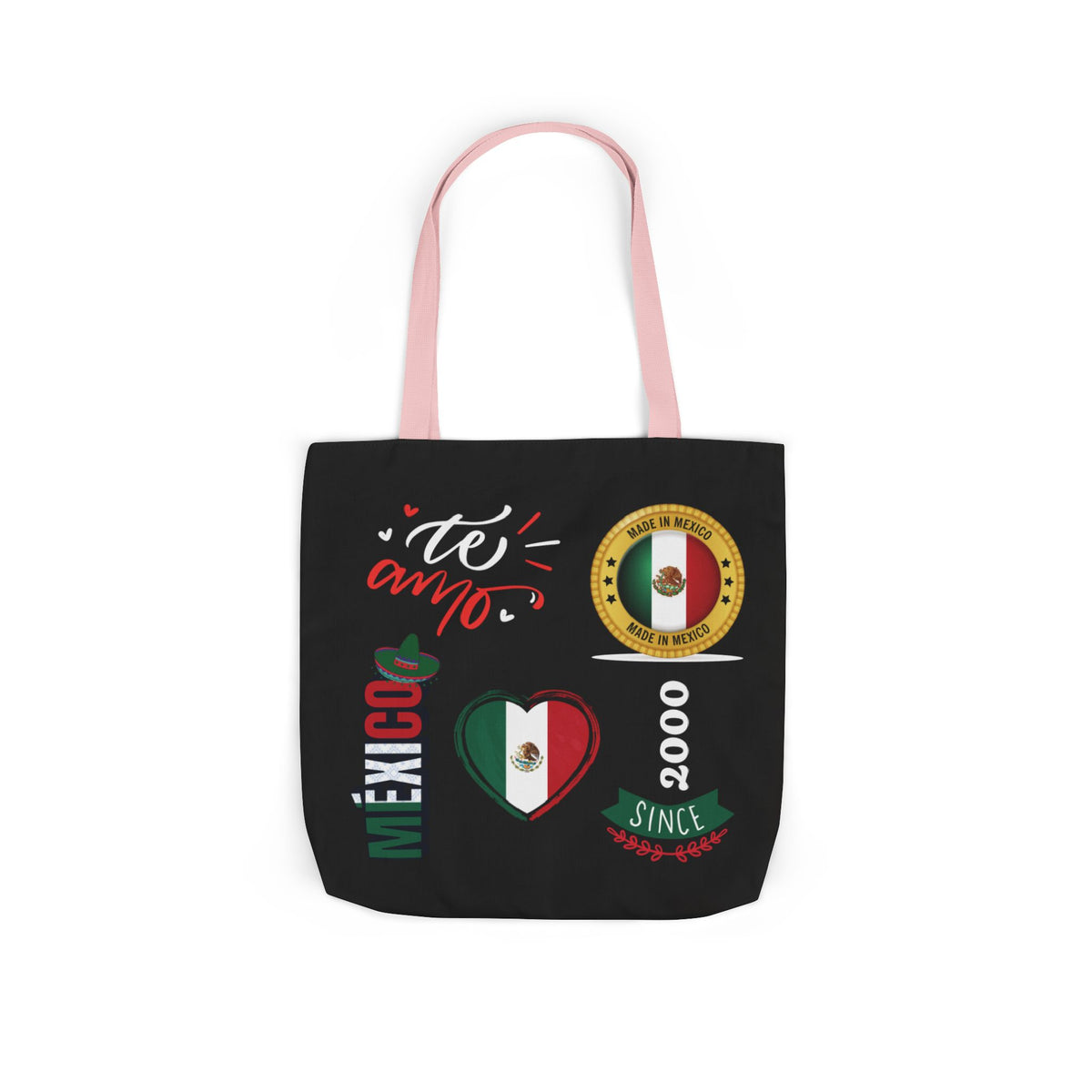 Personalized D.O.B and initial Viva México Flag Canvas Tote  Reusable Bag