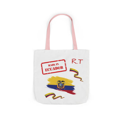 Ecuador Canvas Tote — "Te Amo" Heart Flag Design Personalized initial and D.O.B