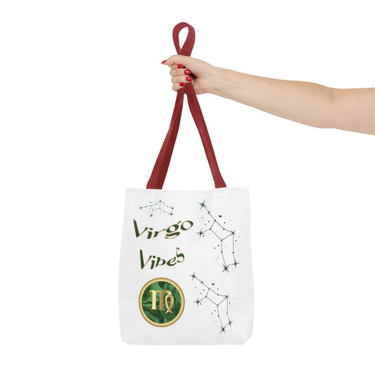 Personalized Initial & D.O.B Virgo Vibes Zodiac White Tote Bag