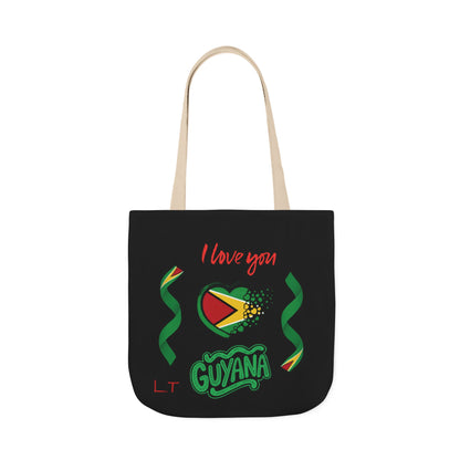 Personalized D.O.B and initial Love You Guyana Canvas Tote Bag
