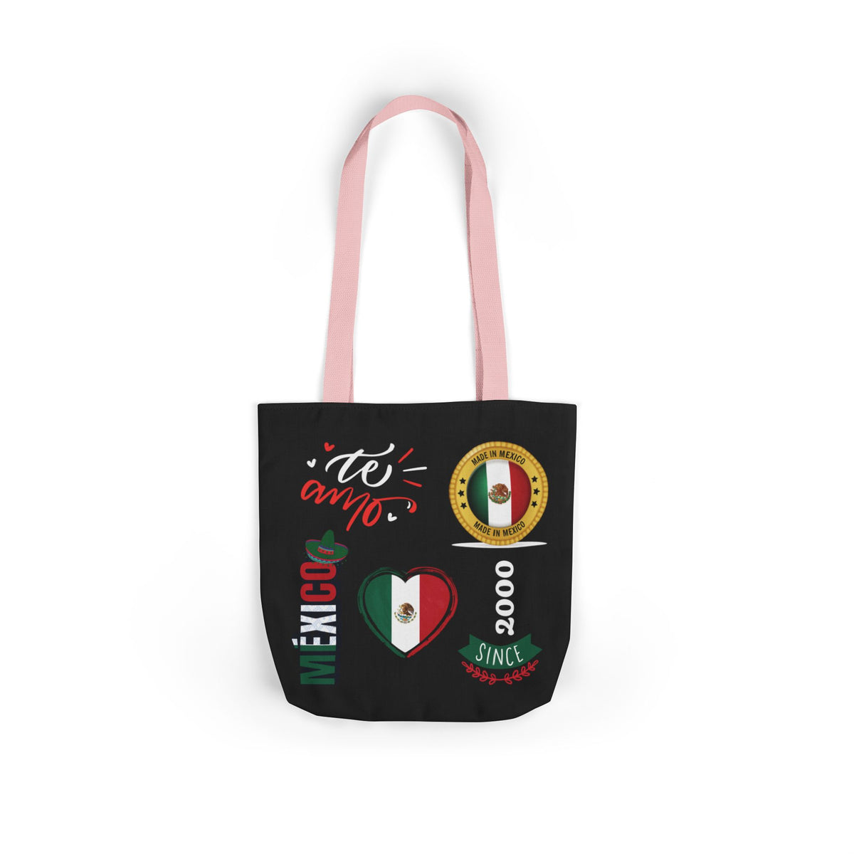 Personalized D.O.B and initial Viva México Flag Canvas Tote  Reusable Bag
