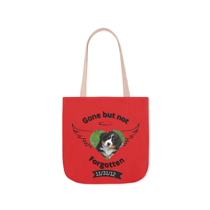 Red and Black Personalized Dog Memorial Tote Bag