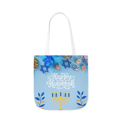 Blue and White Hanukkah Canvas Tote Bag