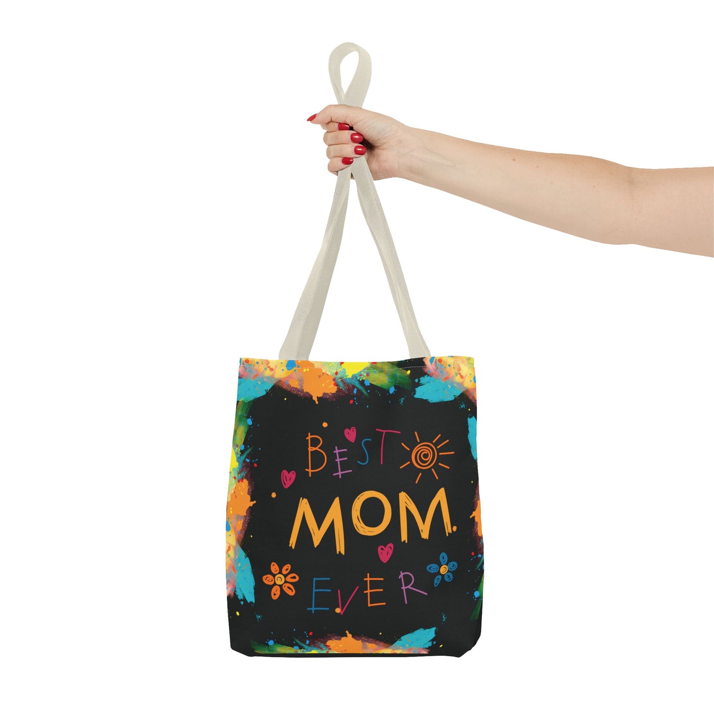 Mom Black Graphic Canvas Tote Bag