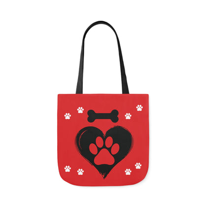 Red and Black Personalized Dog Canvas Tote Bag