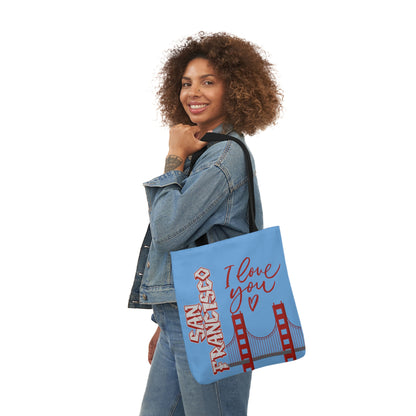 Canvas Tote Bag, San Francisco Light Blue