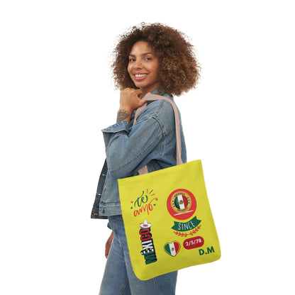 Personalized Mexican Theme Black Canvas Tote Bag
