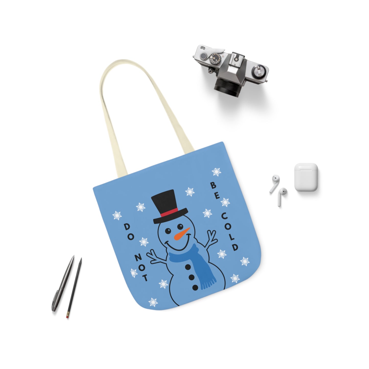 Blue Snowman Tote Bag