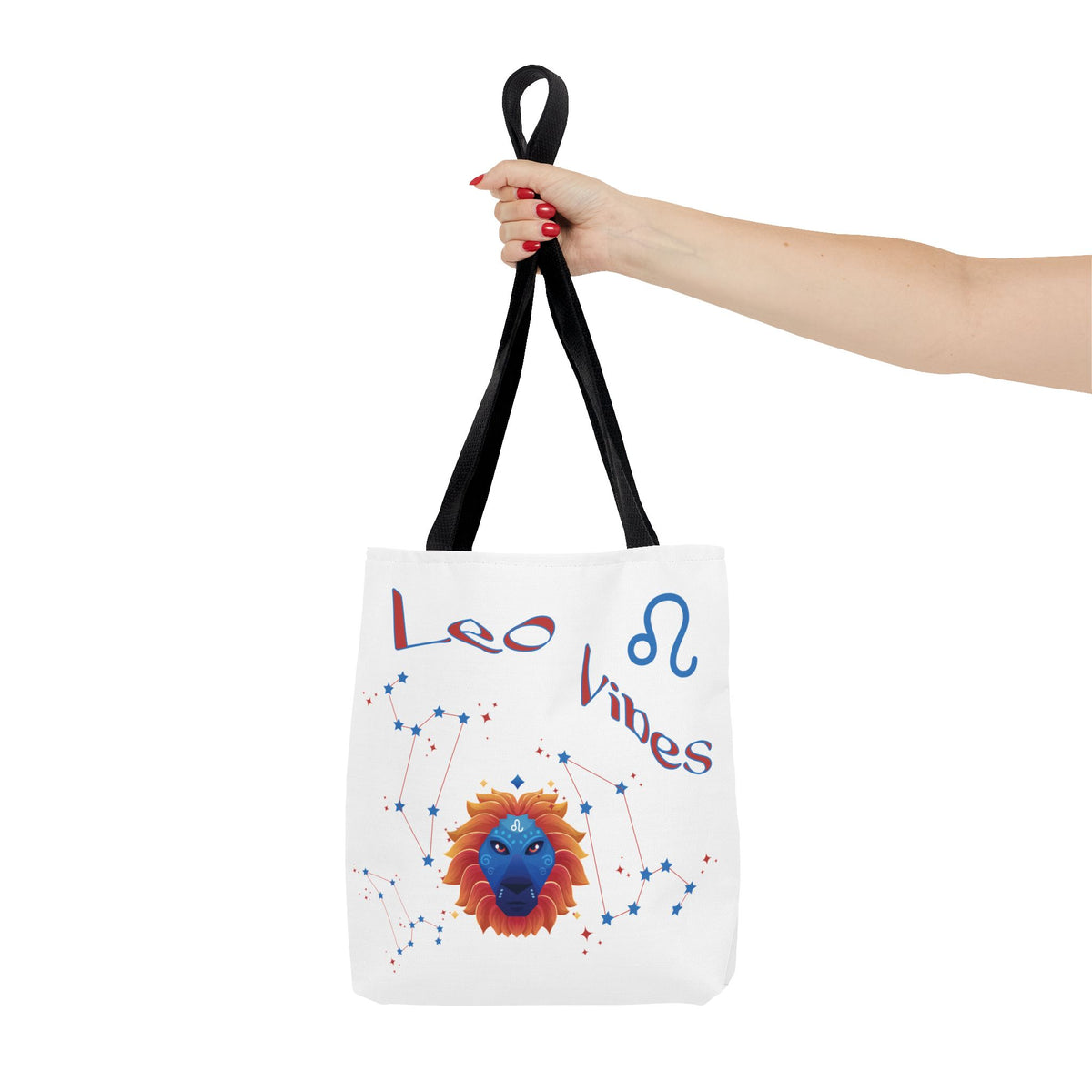 Personalized Year & Initial, Leo Vibes Zodiac White Tote Bag