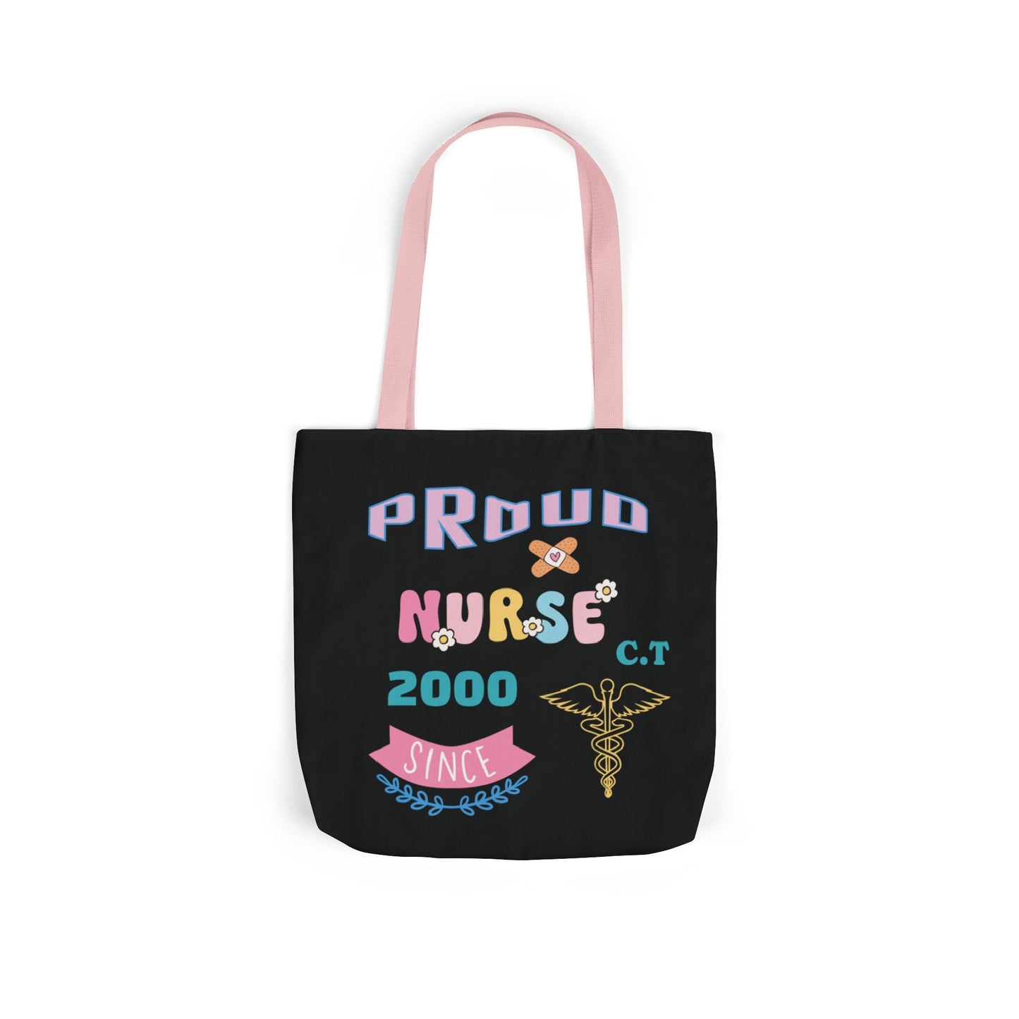 Personalized Nurse Initial Canvas Tote Bag — Custom Initial & Year Started as Nurse