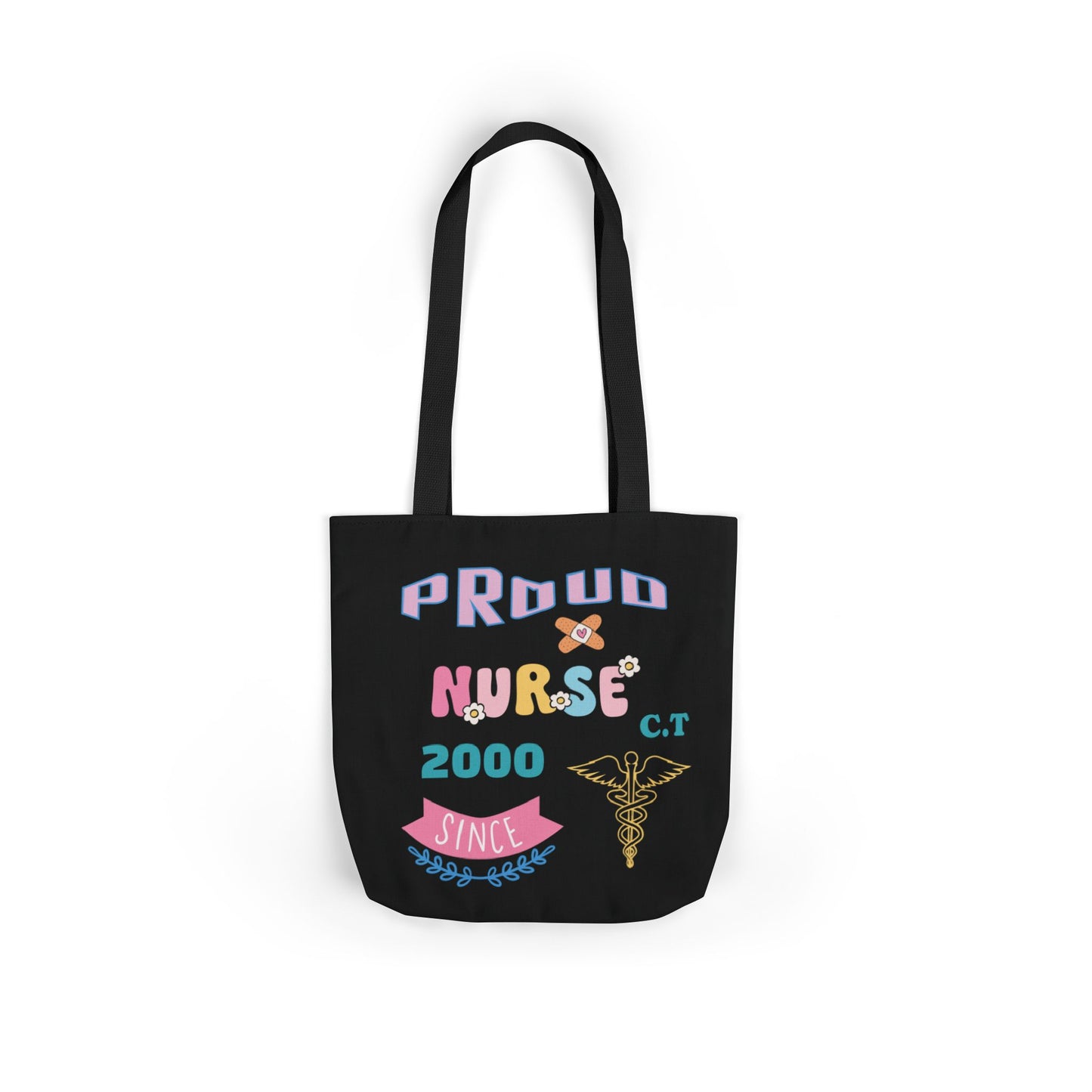 Personalized Nurse Initial Canvas Tote Bag — Custom Initial & Year Started as Nurse