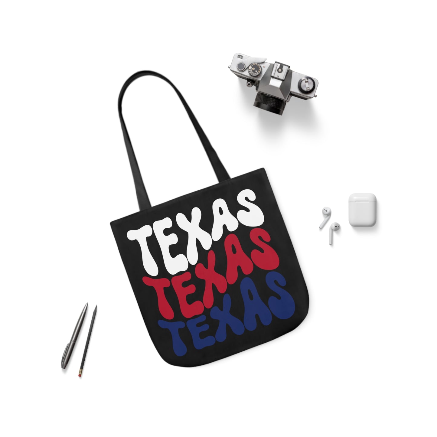 Texas Canvas Tote Bag, 5-Color Straps