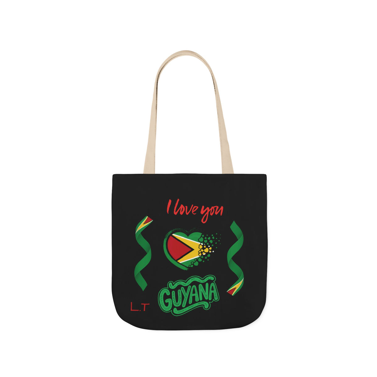 Personalized D.O.B and initial Love You Guyana Canvas Tote Bag