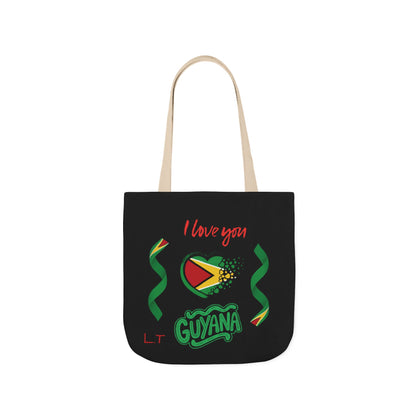 Personalized D.O.B and initial Love You Guyana Canvas Tote Bag