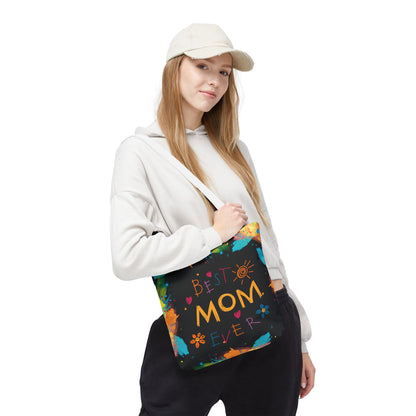 Mom Black Graphic Canvas Tote Bag