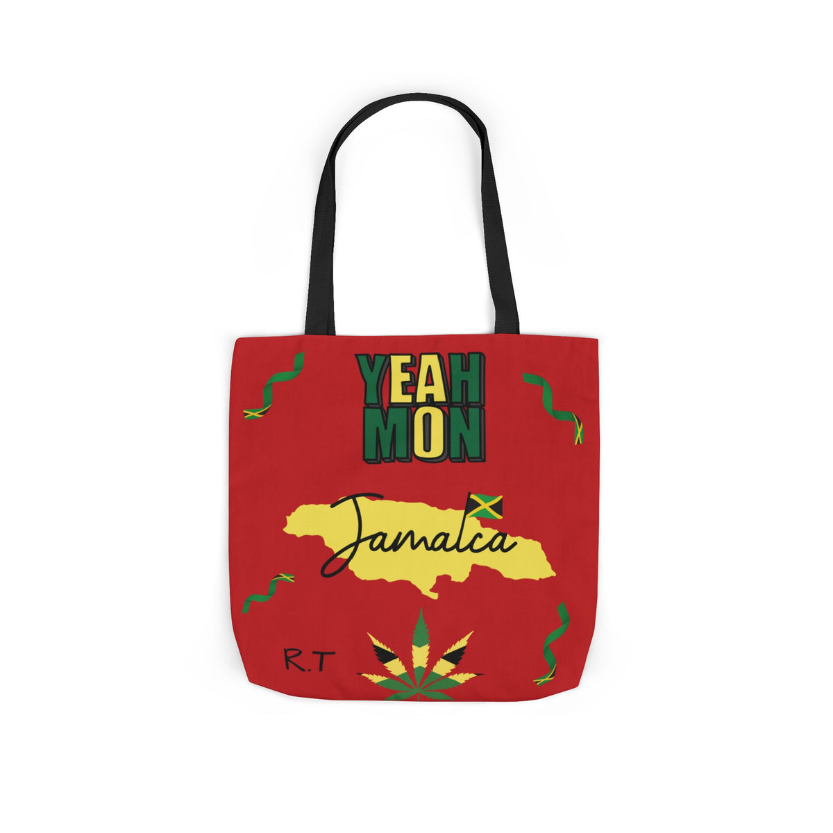Personalized D.O.B & Initial Jamaica Theme Canvas Tote Bag