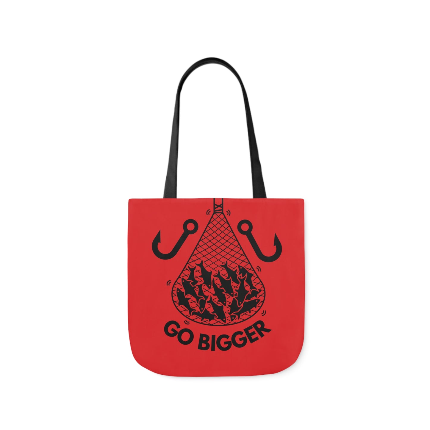 Fishing Canvas Red Tote Bag