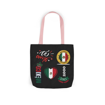 Personalized D.O.B and initial Viva México Flag Canvas Tote  Reusable Bag