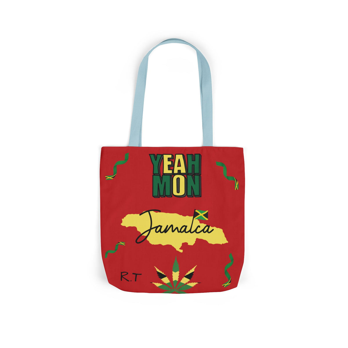 Personalized D.O.B & Initial Jamaica Theme Canvas Tote Bag