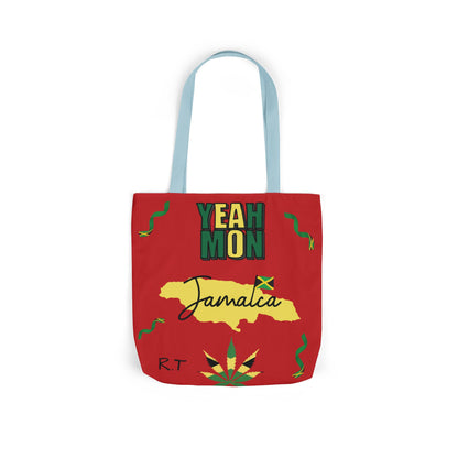 Personalized D.O.B & Initial Jamaica Theme Canvas Tote Bag