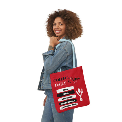 Funny Student Red Canvas Tote Bag