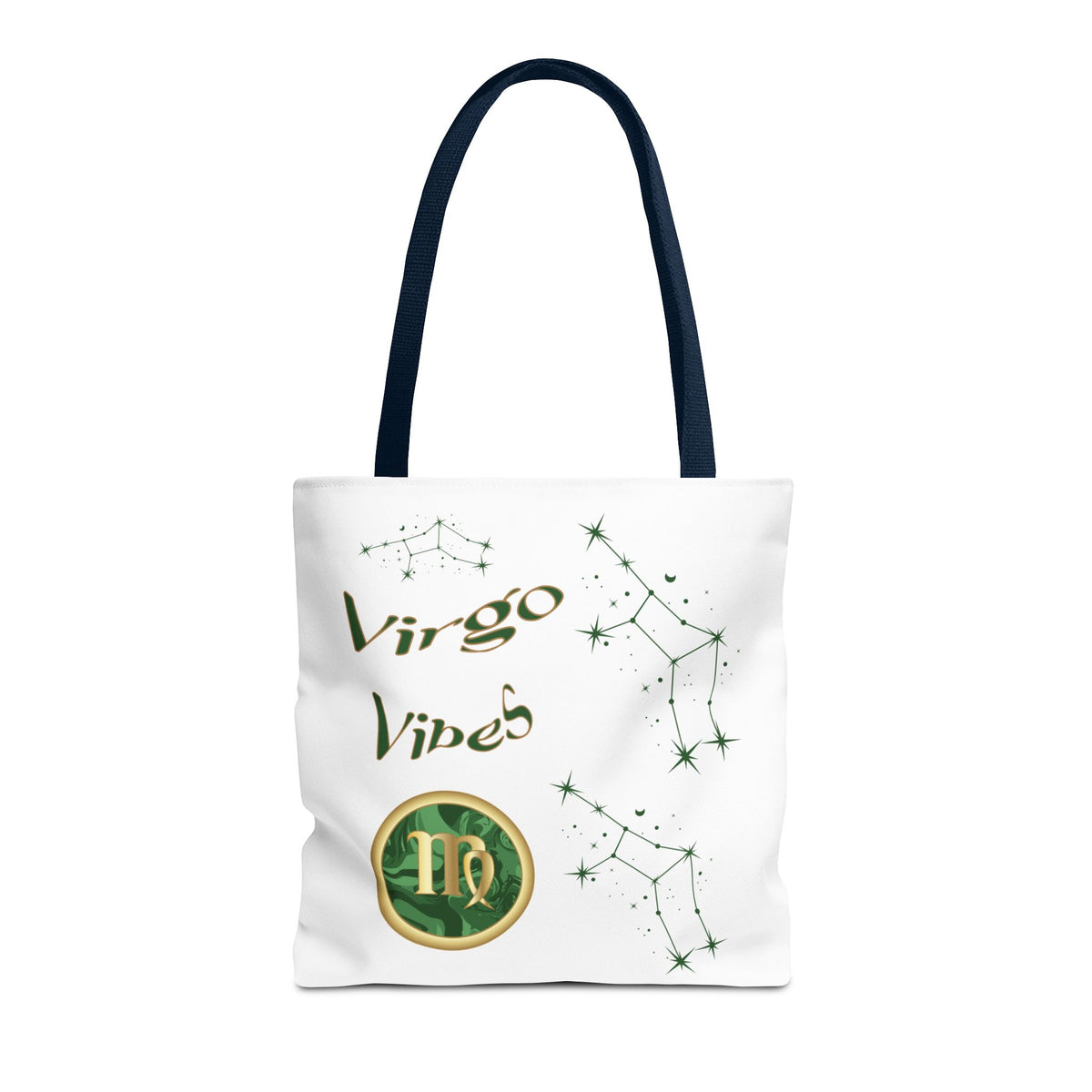 Personalized Initial & D.O.B Virgo Vibes Zodiac White Tote Bag