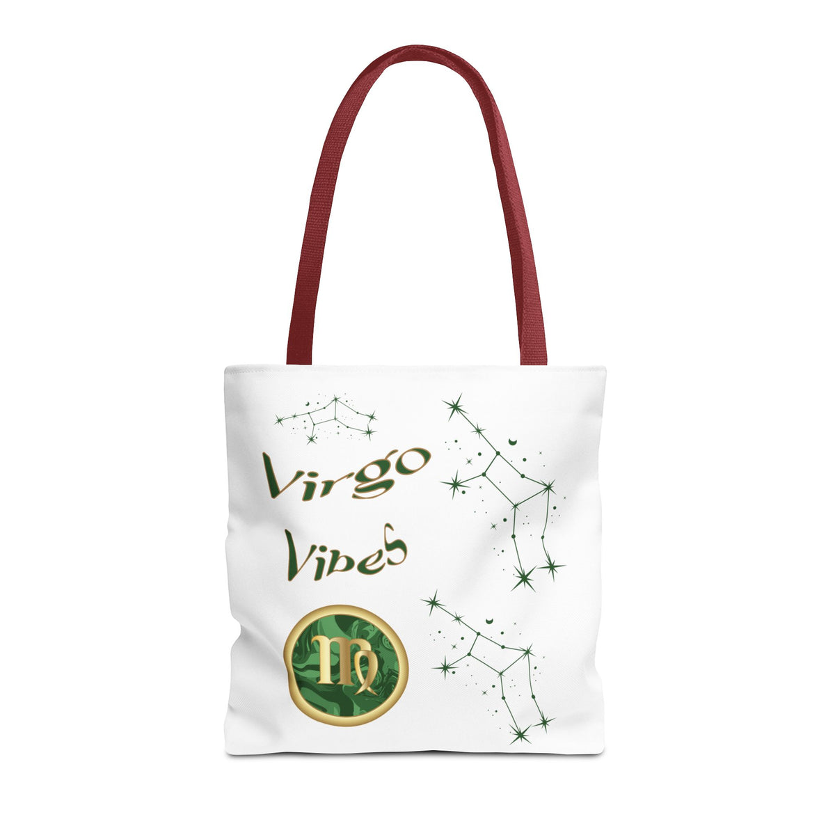 Personalized Initial & D.O.B Virgo Vibes Zodiac White Tote Bag