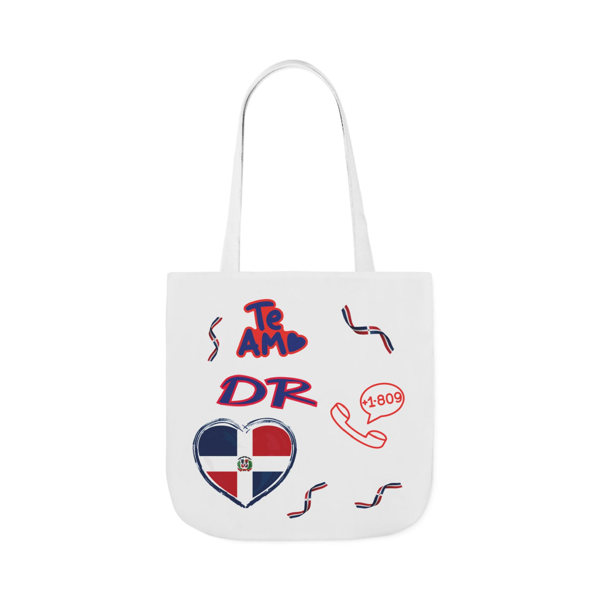 Personalized D.O.B & intinial,Dominican Republic Heart Canvas Tote —