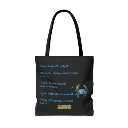 Black Zodiac Cancer Tote Bag