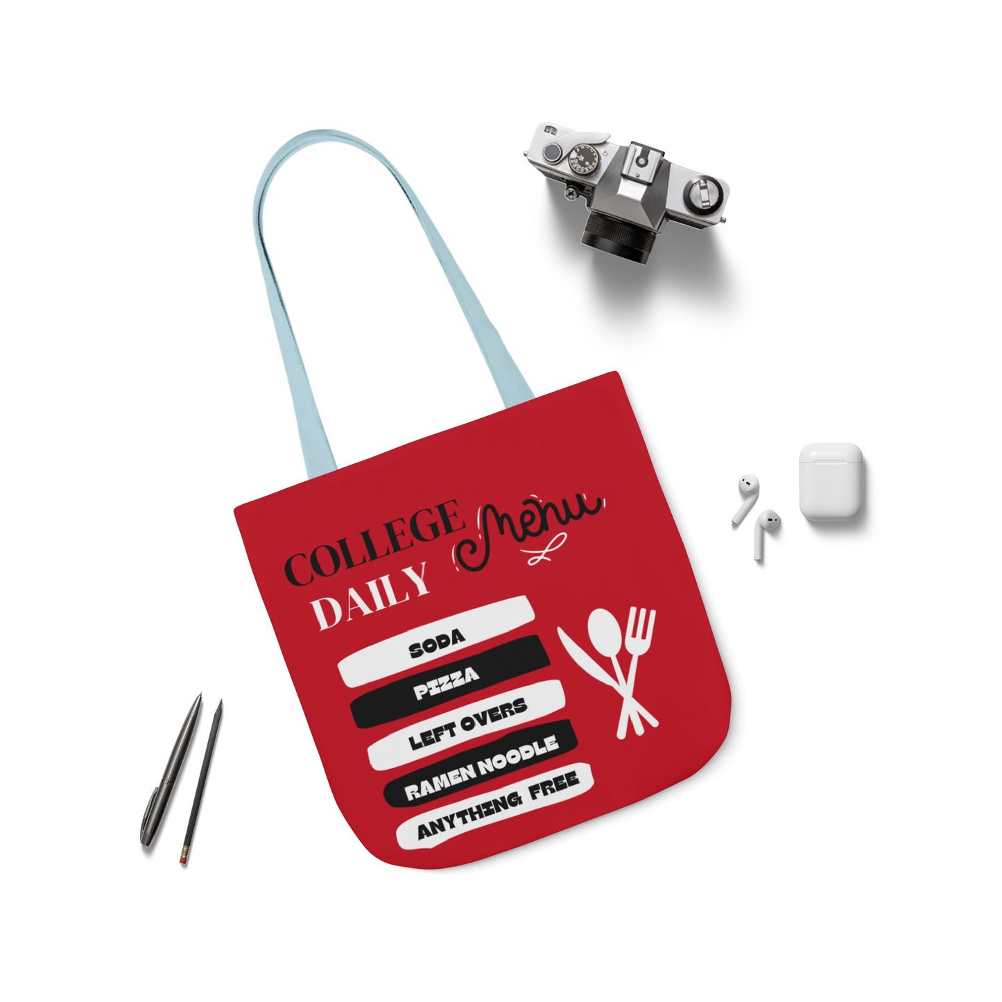 Funny Student Red Canvas Tote Bag