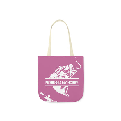 Fishing Canvas Pink Tote Bag