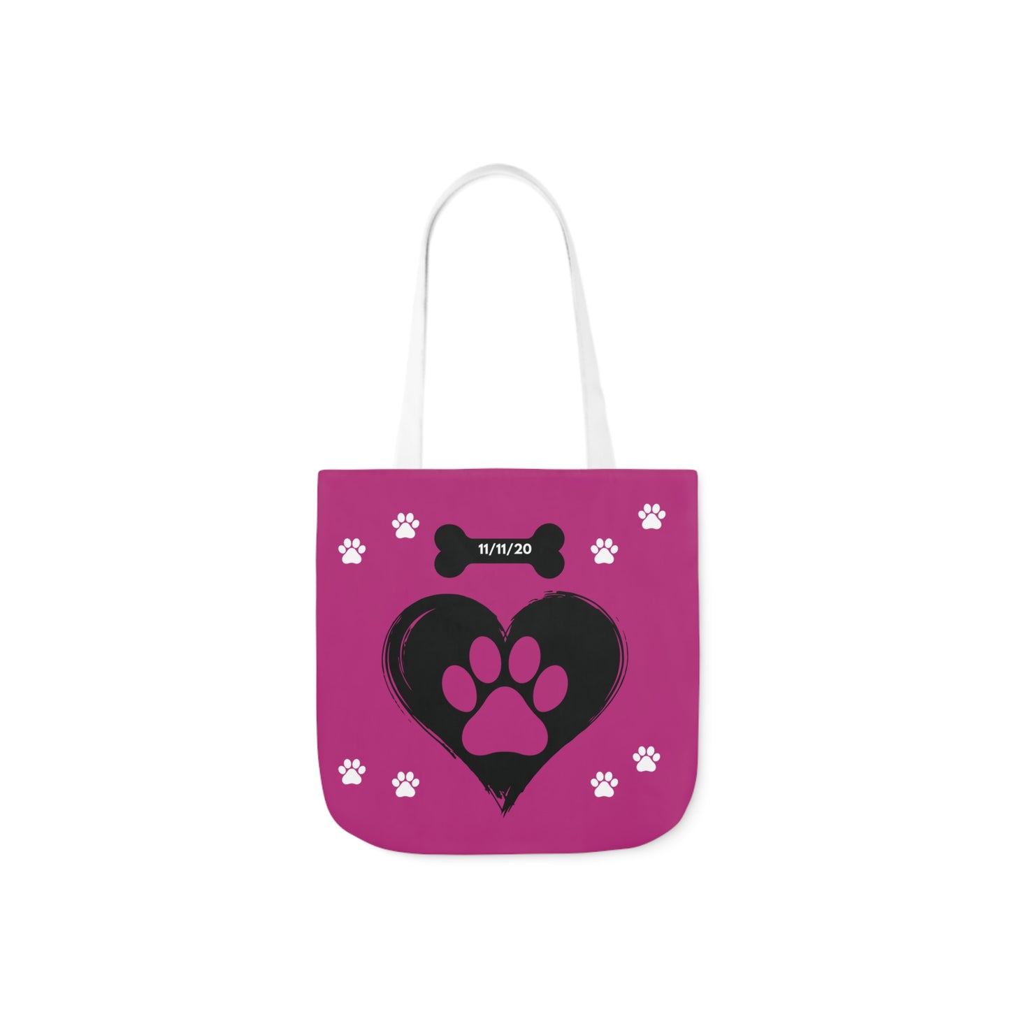 Pink Personalized Dog Canvas Tote Bag