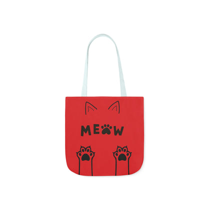 Cat Canvas Tote Bag, 5-Color Straps