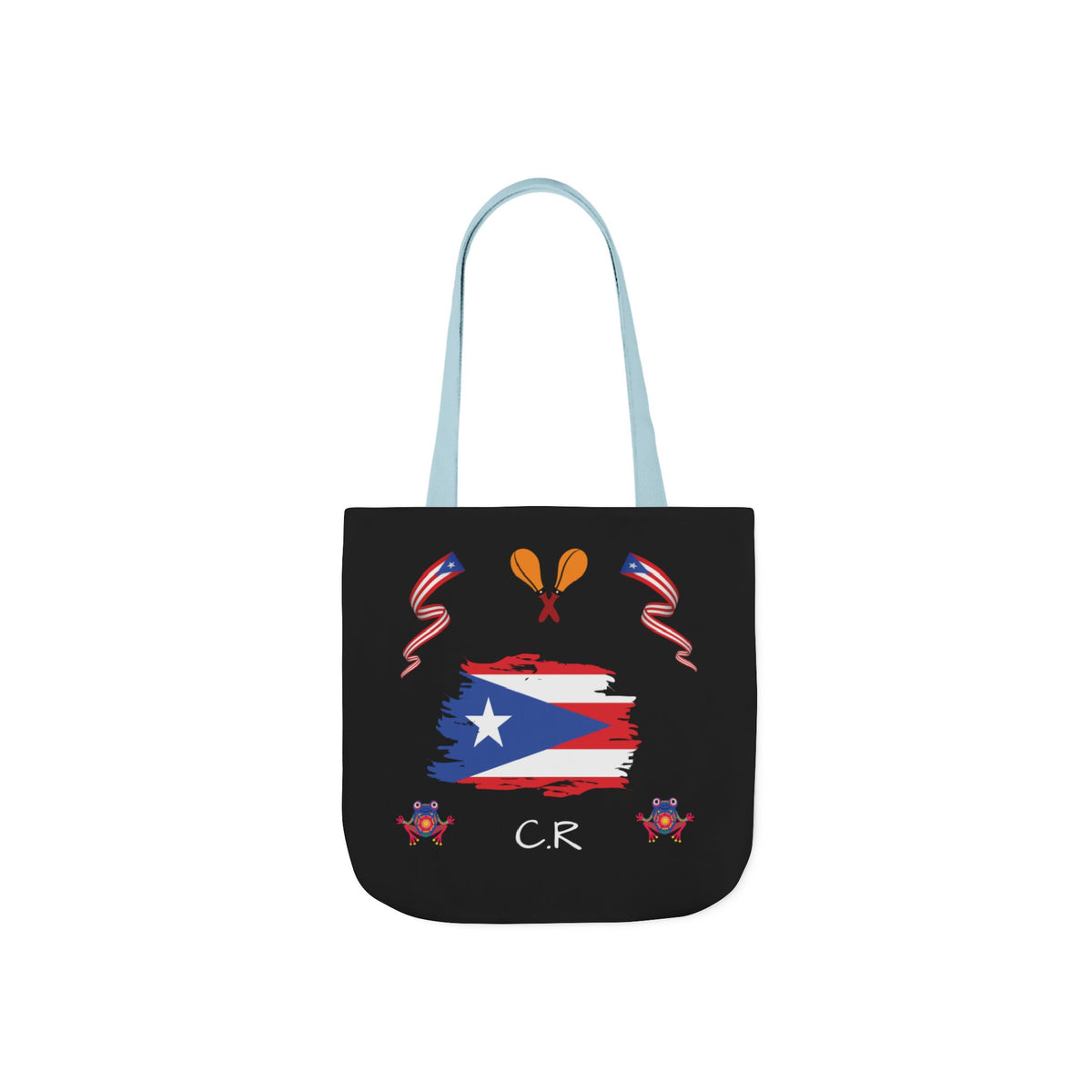 Puerto Rico Pride Canvas Tote Bag — Personalized with initial and D.O.D