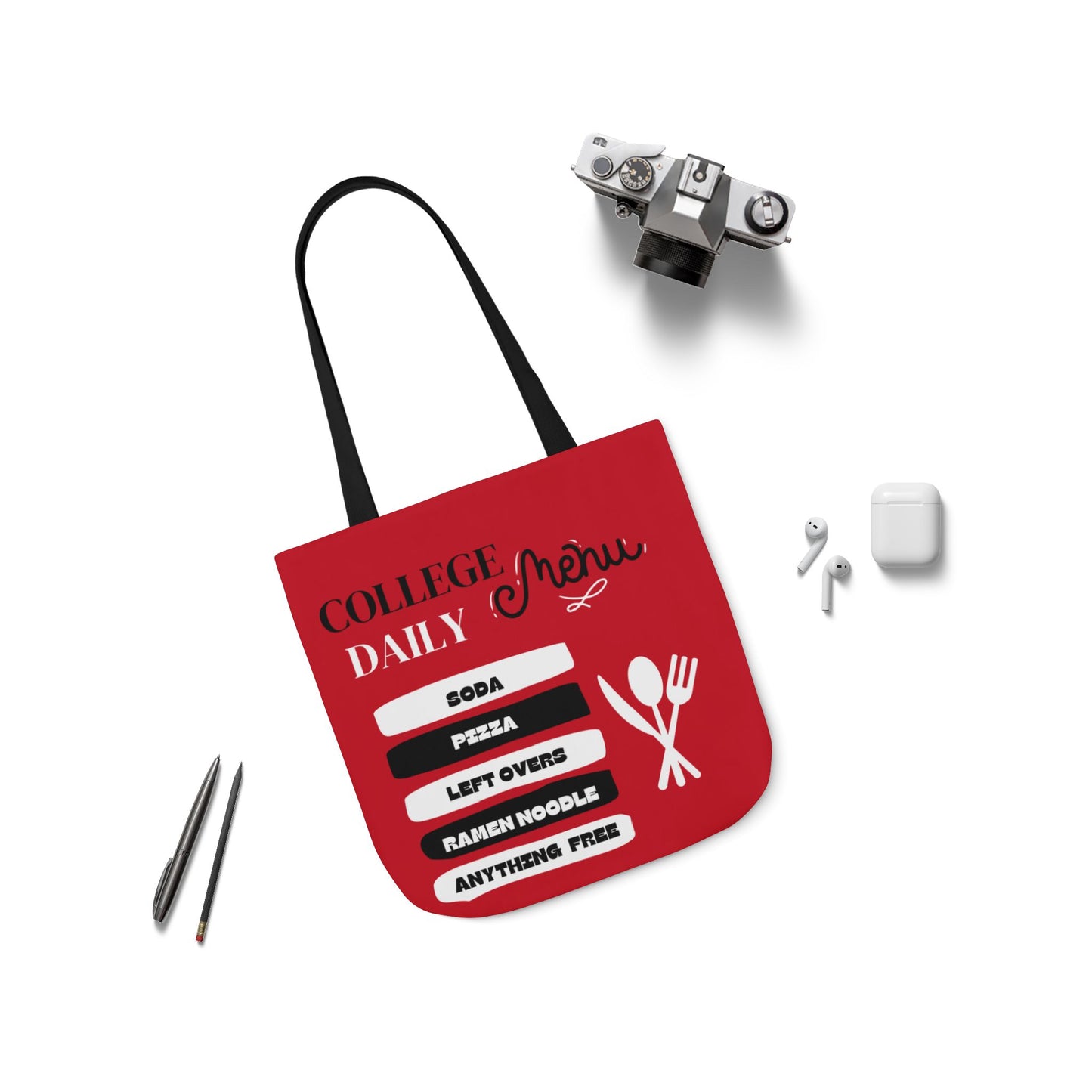 Funny Student Red Canvas Tote Bag