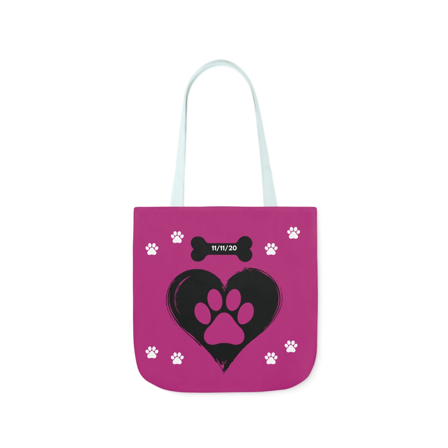 Pink Personalized Dog Canvas Tote Bag