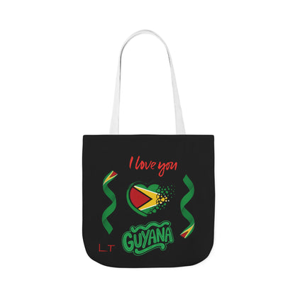 Personalized D.O.B and initial Love You Guyana Canvas Tote Bag