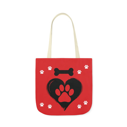 Red and Black Personalized Dog Canvas Tote Bag