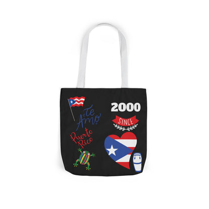 Puerto Rico Pride Canvas Tote Bag — Personalized with initial and D.O.D