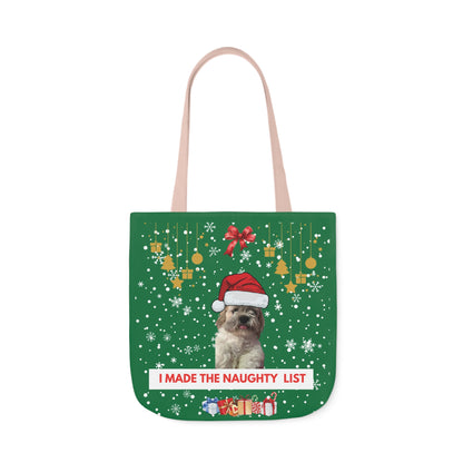 Green Christmas Personalized pet Canvas Tote Bag