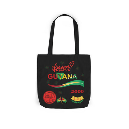 Personalized D.O.B and initial Love You Guyana Canvas Tote Bag