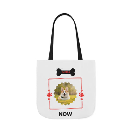 Personalized Dog Before and Now Photos White Canvas Tote Bag