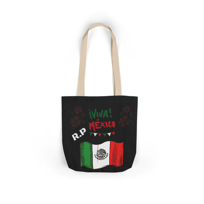 Personalized D.O.B and initial Viva México Flag Canvas Tote  Reusable Bag