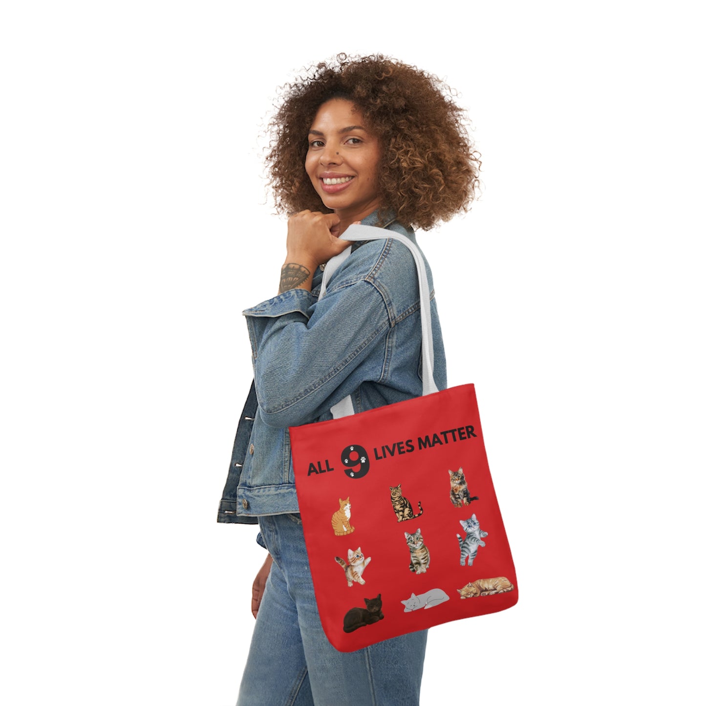 Red Cat theme Canvas Tote Bag