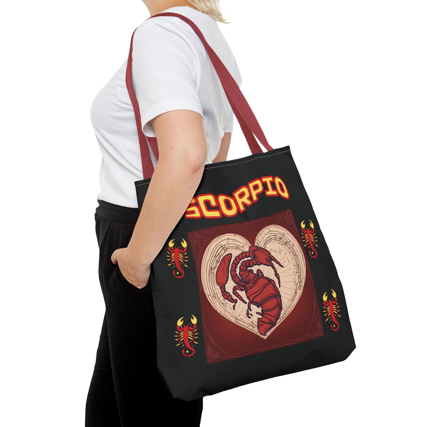 Black Zodiac Scorpio Tote Bag