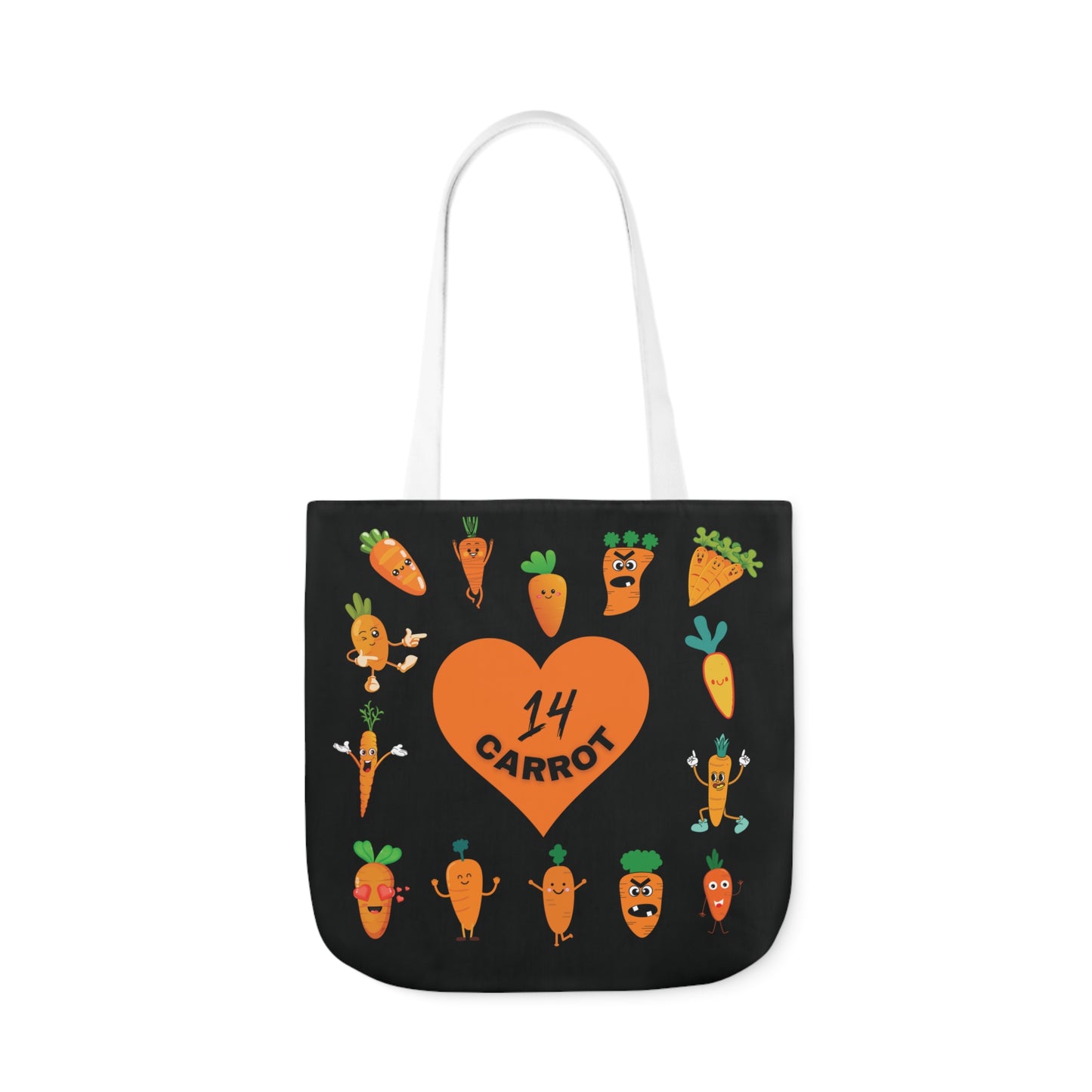 Carrot theme Canvas Tote Bag, 5-Color Straps