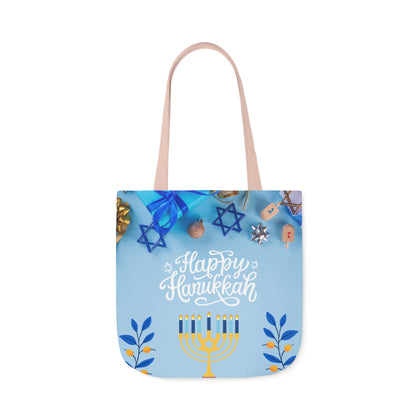 Blue and White Hanukkah Canvas Tote Bag