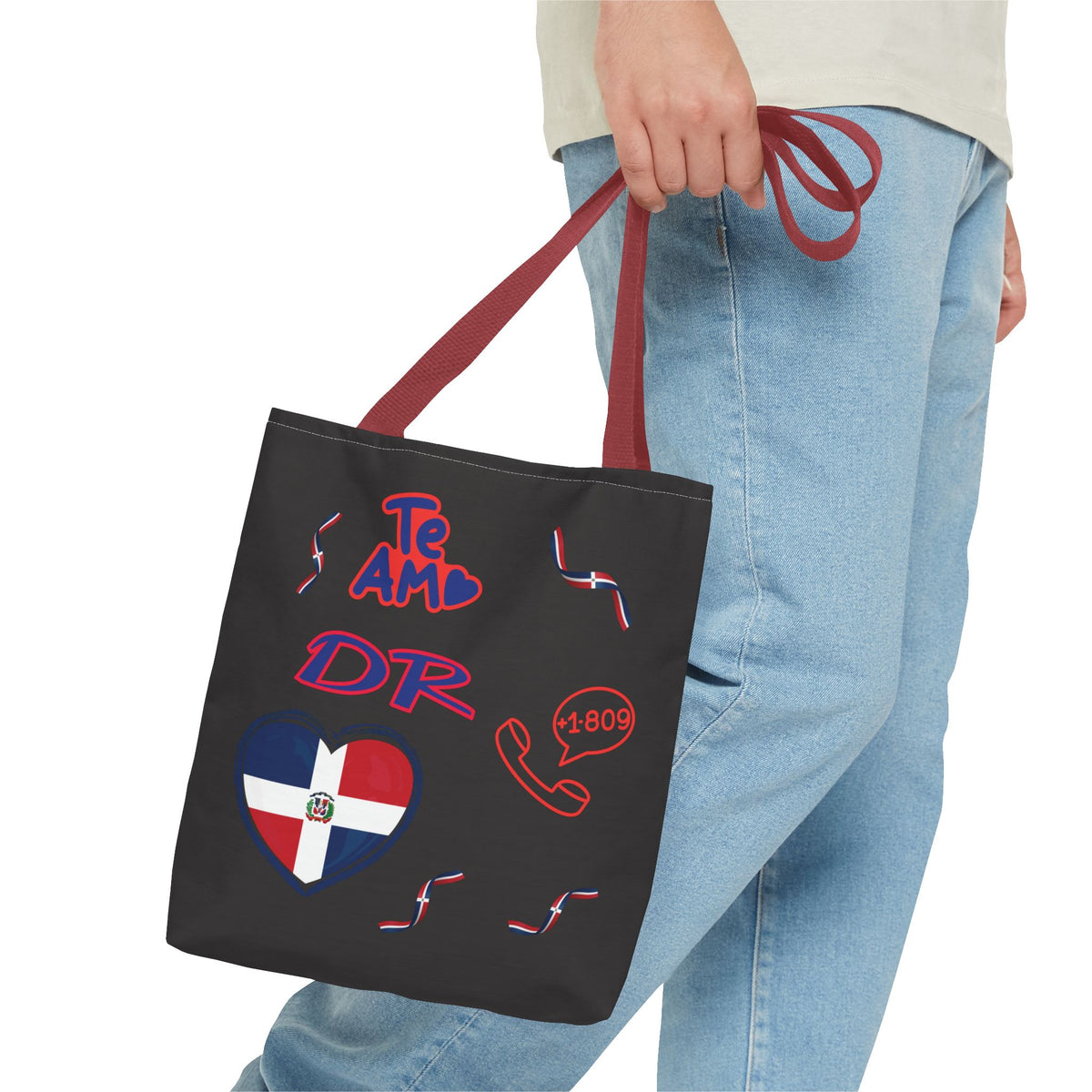 Personalized Initials & D.O.B Dominican Republic CanvasTote Bag