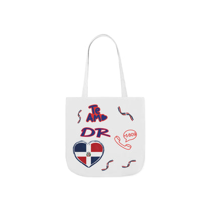 Personalized D.O.B & intinial,Dominican Republic Heart Canvas Tote —