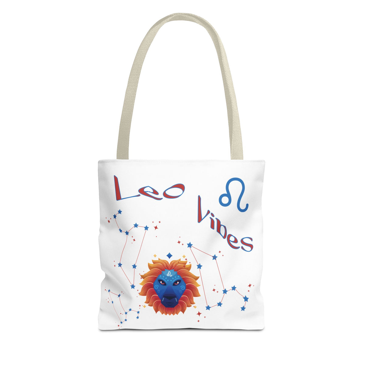 Personalized Year & Initial, Leo Vibes Zodiac White Tote Bag